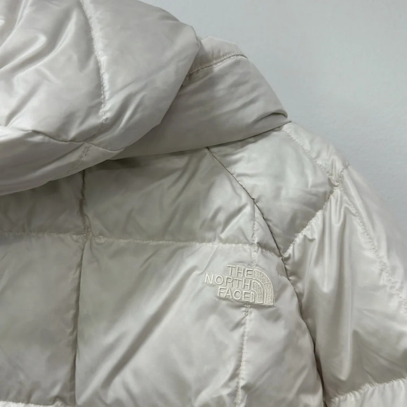 North Face Womens Acropolis Parka Small White‎ Down Puffer Gardenia Outdoor Hood - Picture 7 of 9